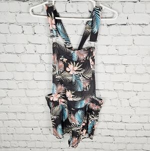 BETHANY MOTA | floral overall shorts shortalls